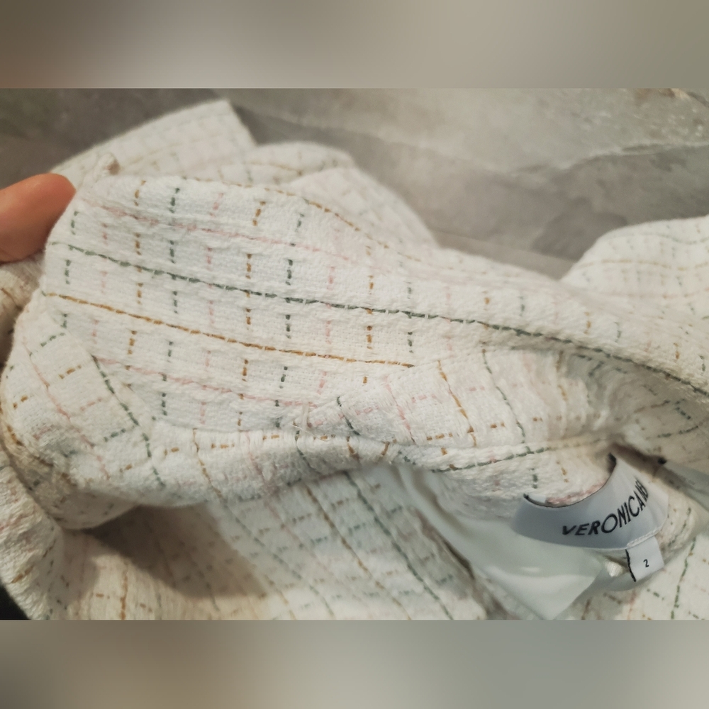 Veronica Beard Diego Dickey Jacket. Long Sleeve Blazer. Tweed. Cotton. Size 2. - Picture 10 of 16